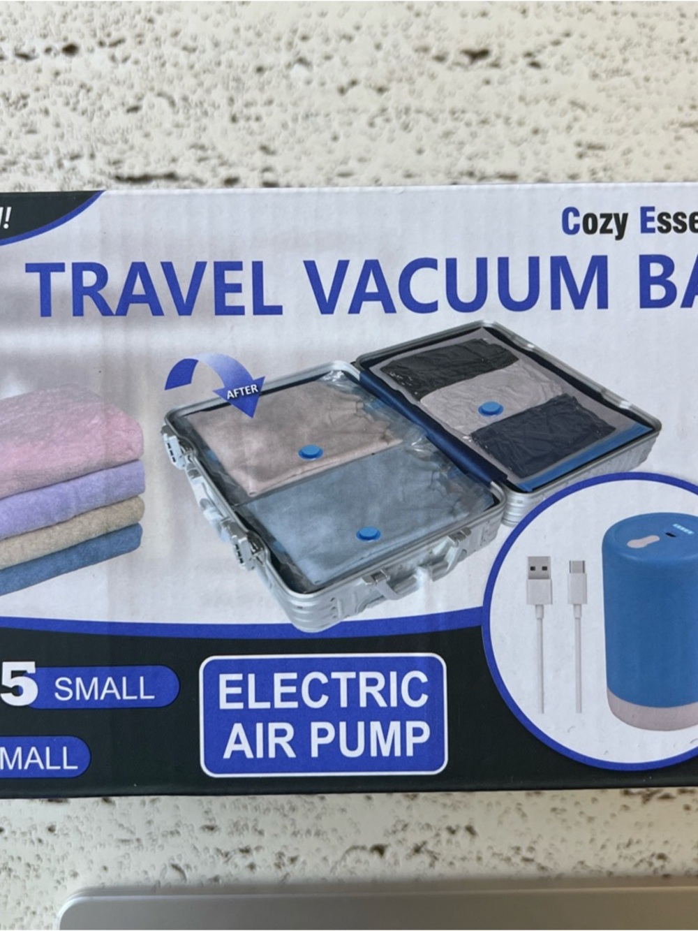 New cozy essential travel bag with pump
